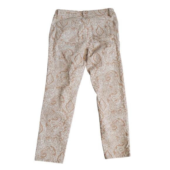 Talbots Slim Ankle Jean Sz 8P Petite Stretch Neutral Paisley Print Quietlux - Picture 5 of 10